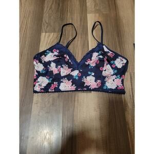 NWT INC blue floral unlined Bra Women's Size L